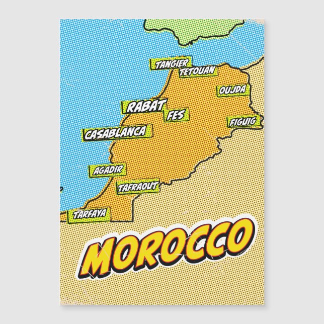 Carte du Maroc illustrée par Pop Art (Devant)