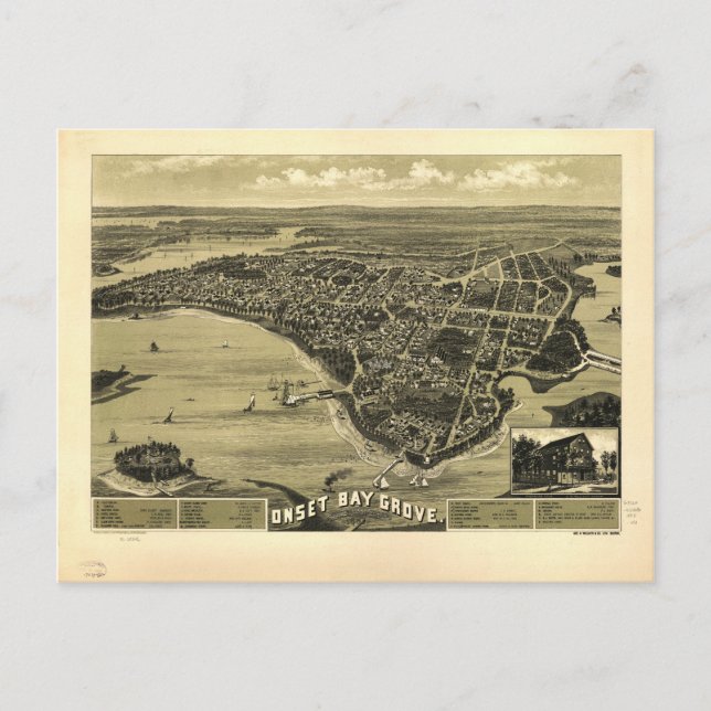 Carte du Massachusetts de Onset Bay Grove Wareham  (Devant)
