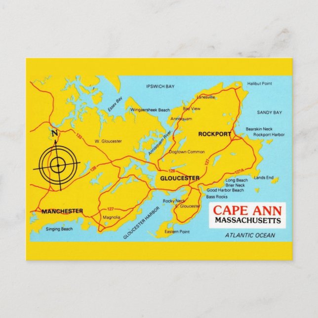Carte du Massachusetts du Cap Ann (Devant)