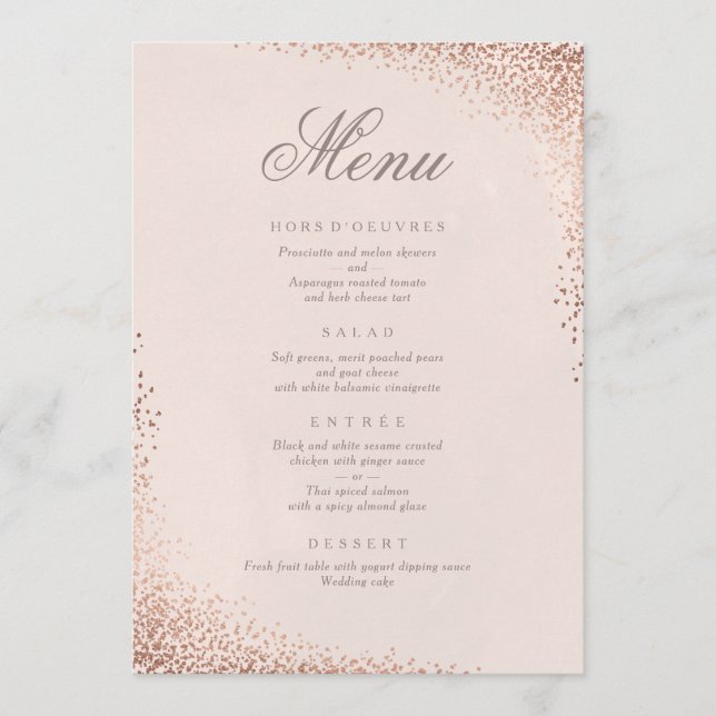 Carte du menu du dîner Confetti (Devant)