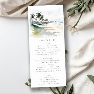 Carte du menu Mariage de la plage de Miami Beach P