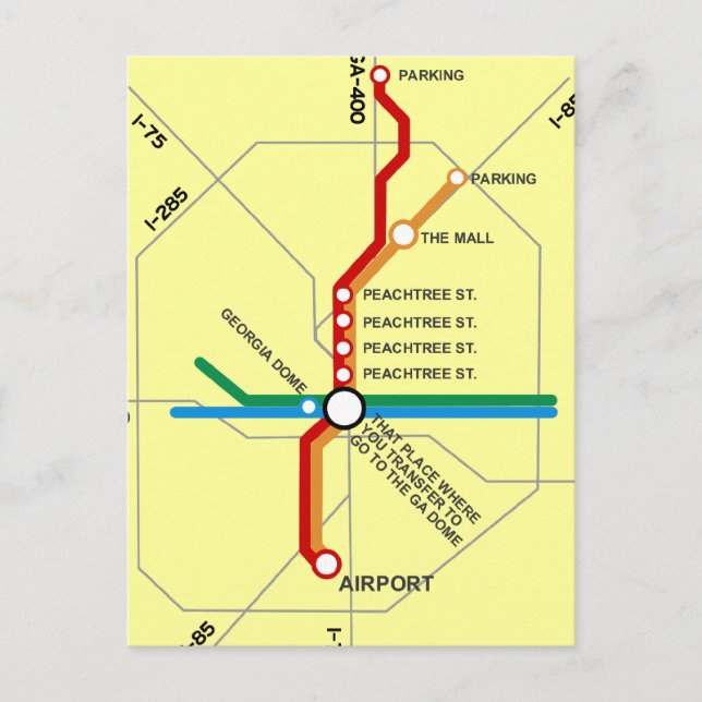 Carte du métro Atlanta utile (Devant)