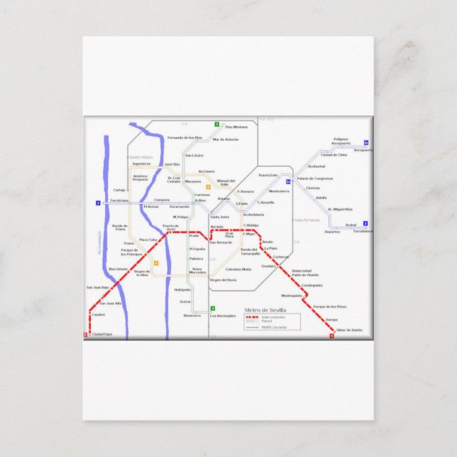 Carte du métro Sevilla (Devant)