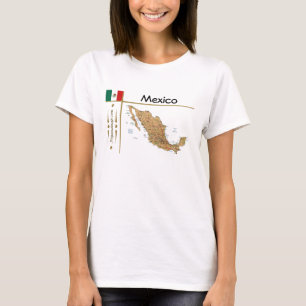 Carte du Mexique + Indicateur + Titre T-shirt