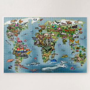 Carte du monde Animaux Jigsaw Puzzle