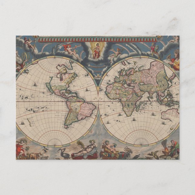 Carte du monde antique : Art de la cartographie hi (Devant)