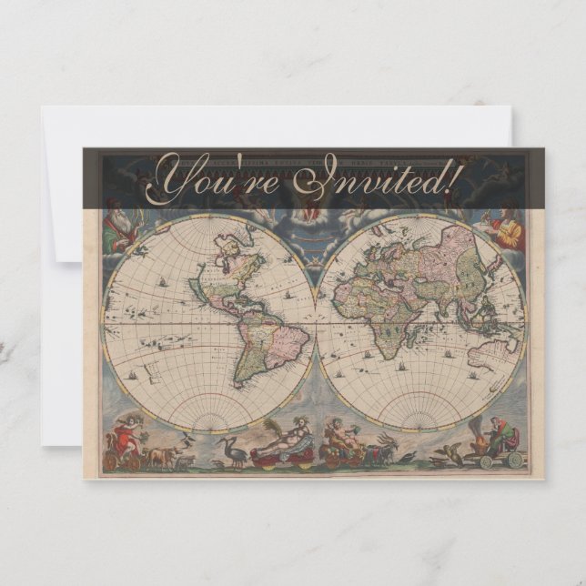 Carte du monde antique : Art de la cartographie hi (Devant)