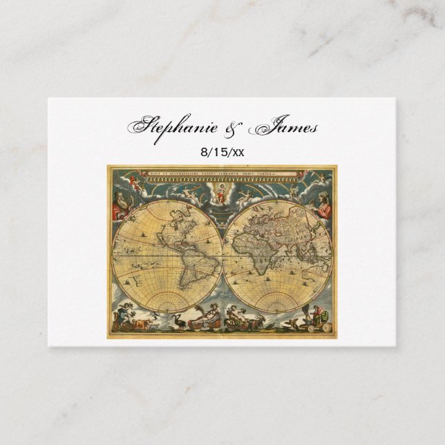 Carte du monde antique Blanc #2 Cartes de place (Devant)