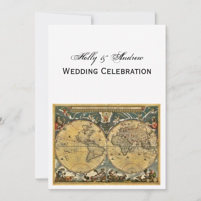 Carte du monde antique, Blanc BG V Mariage (Devant)