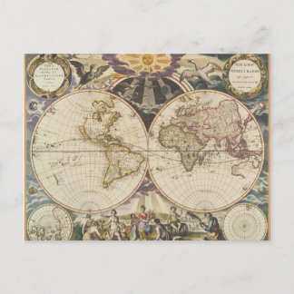 Carte du monde antique, carte postale