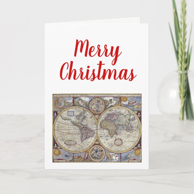Carte du monde antique de Noël Xmas #3 (Devant)
