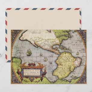 Carte du monde antique des Amériques par Abraham O