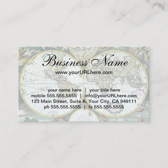 Carte du monde antique du 17ème siècle, Frederick  (Devant)