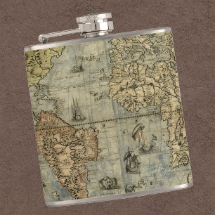 Carte du monde antique élégant flacon