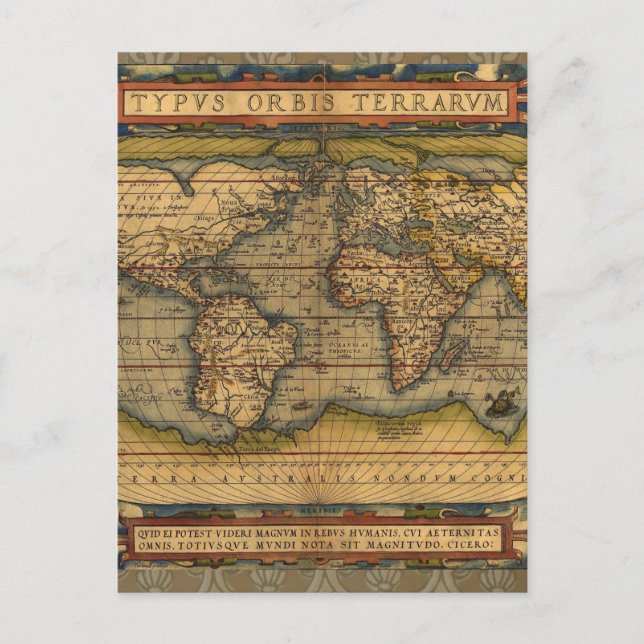 Carte du monde Antique Ortelius Europe Voyage (Devant)