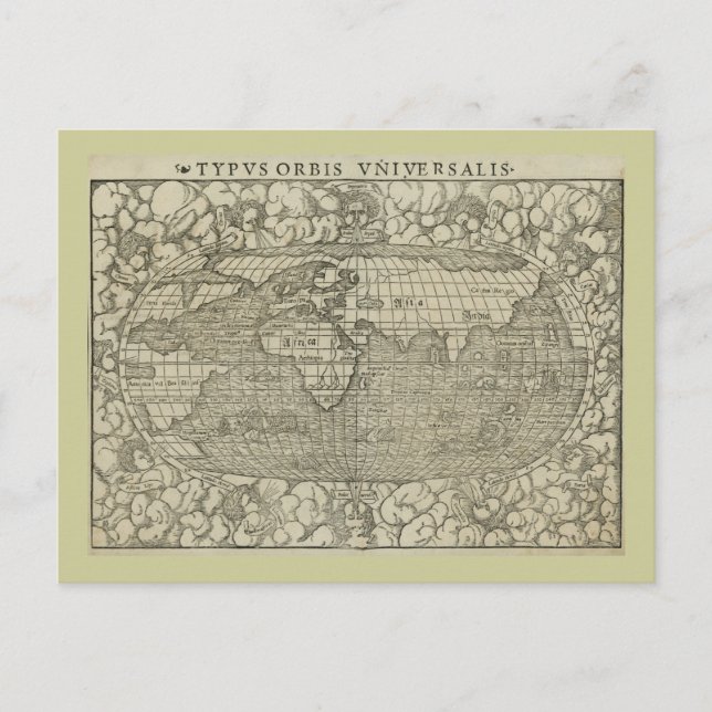 Carte du monde antique par Sebastian Münster vers  (Devant)