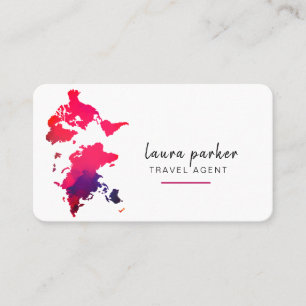 Carte du monde Aquarelle agent de voyage Clean Ele