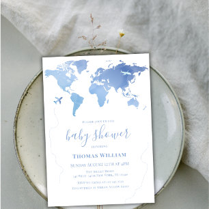 Carte du monde bleu Travel Adventure Boy Baby show
