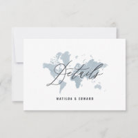 carte du monde blyewatercolor détails du mariage