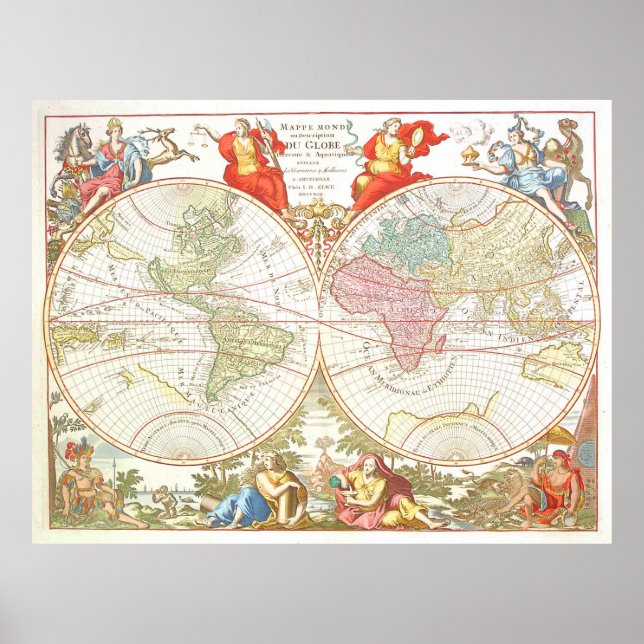 Carte du monde c1694 Poster extra grand (Devant)