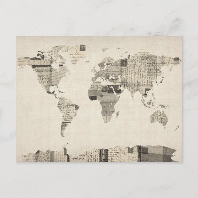 Carte du Monde Carte des Anciennes Cartes Postales (Devant)