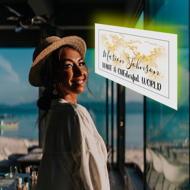 Carte du monde Carte du monde Agence de Voyage Gol (World Map Globe Map Travel Agency Gold Logo Gray Business Card)