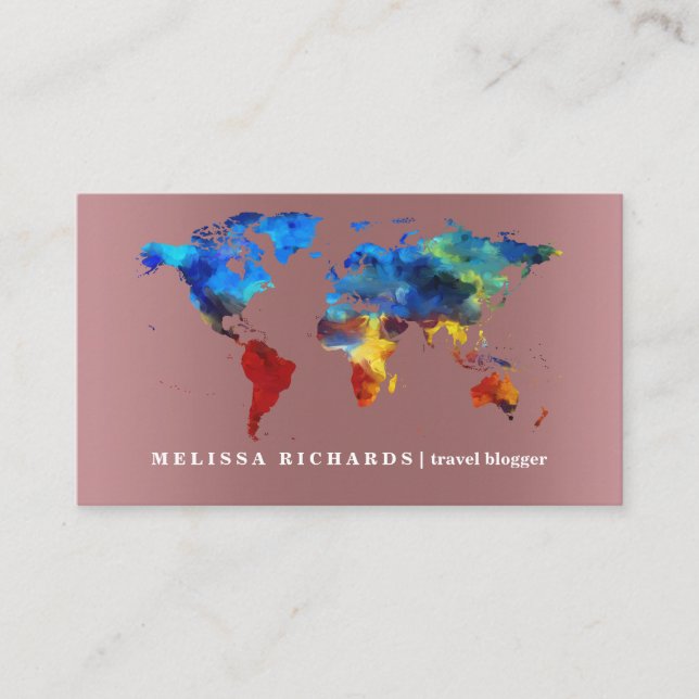 Carte du monde coloré blog de voyage (Devant)