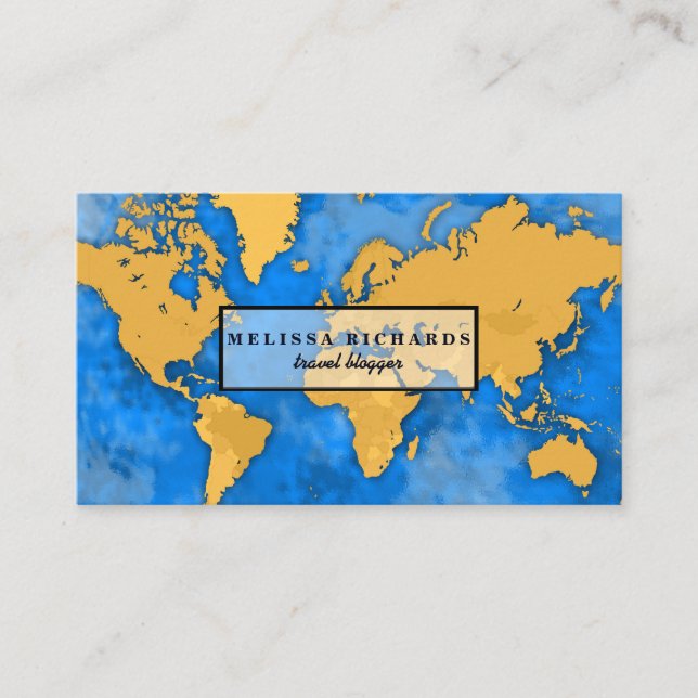 Carte du monde coloré blog de voyage (Devant)