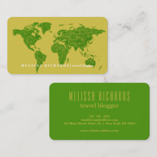 Carte du monde colorée Carte de visite de voyage B
