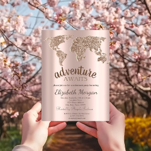 Carte du monde d'aventure attend Rose Gold Retrait