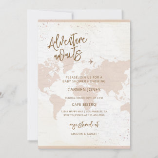 Carte du monde de Baby Shower Aventure Attend