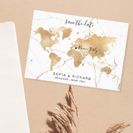 Carte du monde de destination de mariage cœur amov