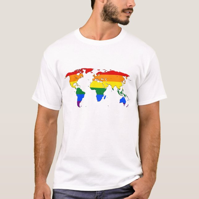 Carte du monde de la fierté LGBT T-Shirt (Devant)