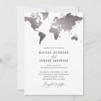 Carte du monde de l'argent métallique Voyage maria