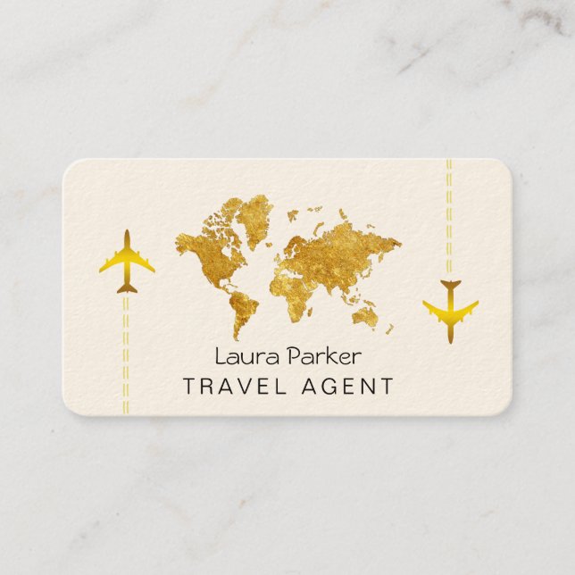 Carte du monde de voyage international Gold Partie (Devant)