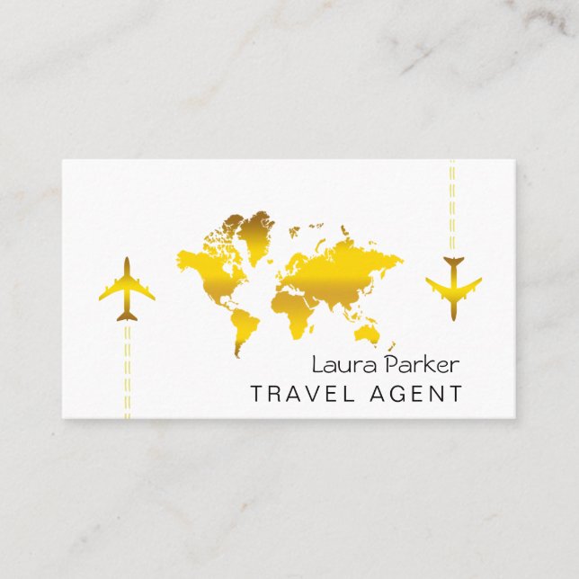 Carte du monde de voyage international Gold Partie (Devant)