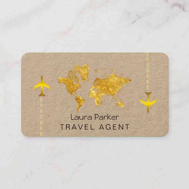 Carte du monde de voyage international Gold Partie (Devant)