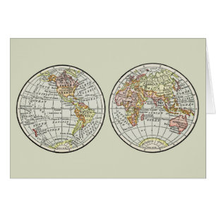 Carte du monde de voyage Terre 1916 Atlas mondial
