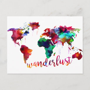 Carte du monde de Wanderlust Watercolor