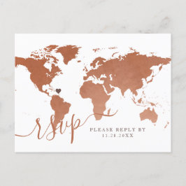 Carte du monde du cuivre Destination de voyage RSV