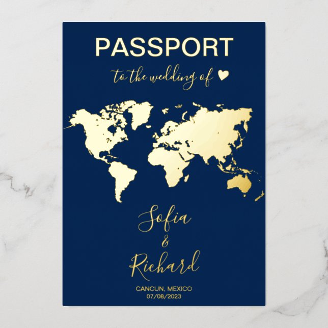 Carte du monde du Mariage de passeport Destination (Recto)