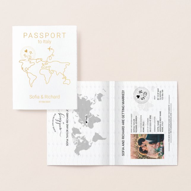 Carte du monde du passeport de destination Mariage (Affichage)