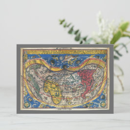 Carte du monde en forme de coeur antique par Peter