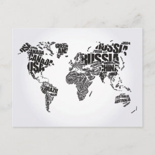 Carte du monde en typographie