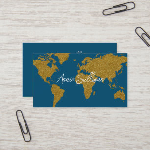 Carte du monde Faux Gold Agent de voyage Tourisme