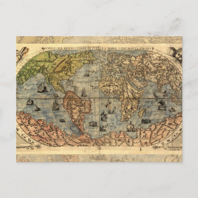 Carte du monde Forlani Antiquev 1565 Renaissance (Devant)