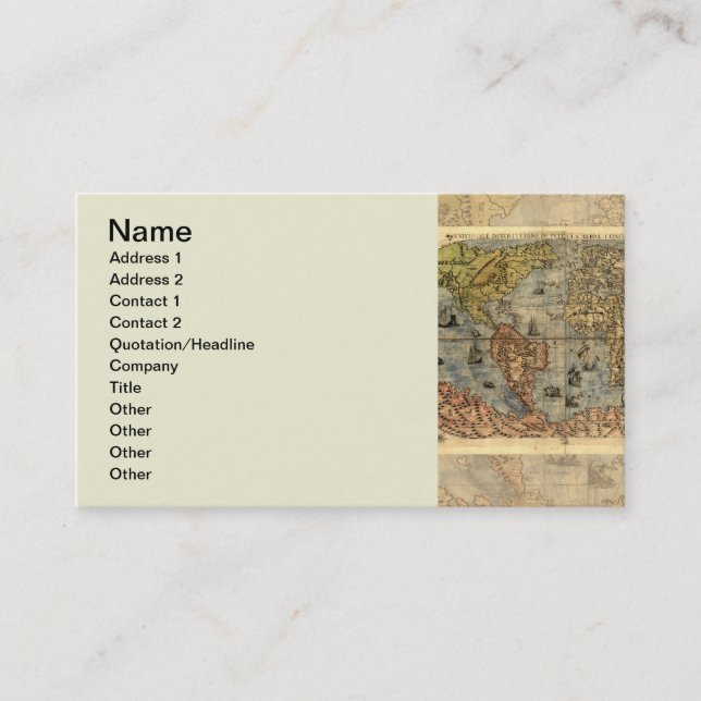 Carte du monde Forlani Antiquev 1565 Renaissance (Devant)