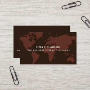 Carte du monde International Professionnel Brun