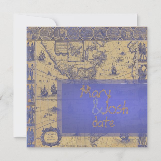 Carte du monde nautique Vintage PixDezines (Devant)