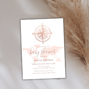 Carte du monde Neutre Voyage Baby shower d'aventur
